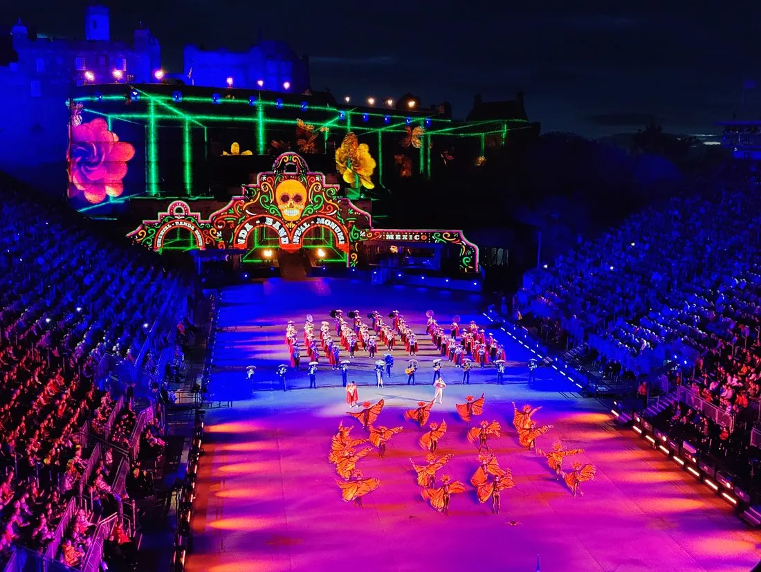 Projection on the facade of Edinburgh Castle during the Tattoo